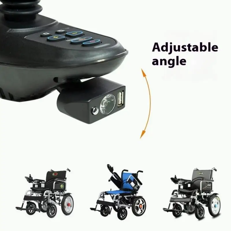 Elektryczny kontroler oświetlenia wózka inwalidzkiego, lekki, regulowany kąt, wysoka jasność, 3-pinowe złącze XLR, do oświetlenia nocnego.