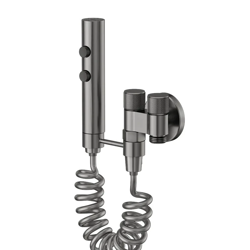 

All gray spray gun pressurized flushing household one in two out toilet toilet spray gun angle valve