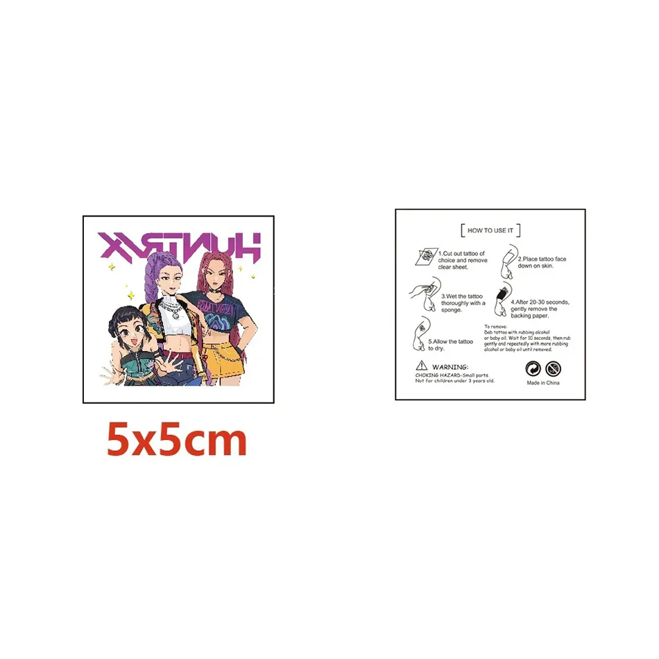 20 قطعة من ملصقات الوشم المؤقت رومي Kpop شيطان الصيادين تصميم كرتوني لطيف مقاوم للماء أفكار هدايا عيد الميلاد المضحكة للحفلات #6