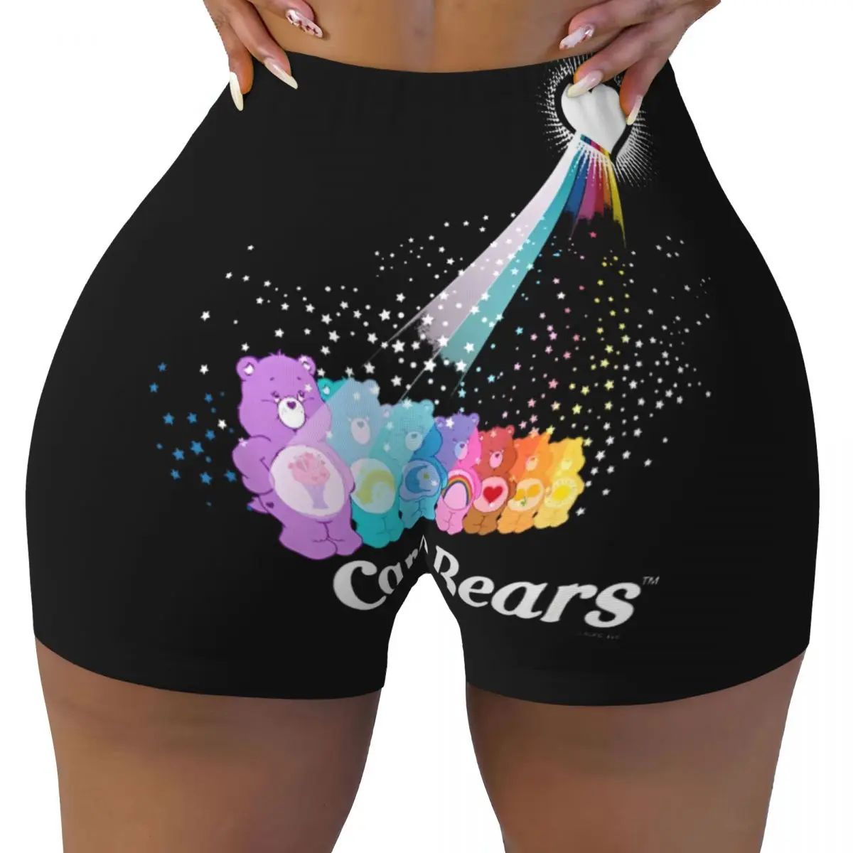 Woman Fitness Yoga Lift Tight Shorts Care Bears Love Light Glow High Waist Shorts Fitness Gym Sportswear