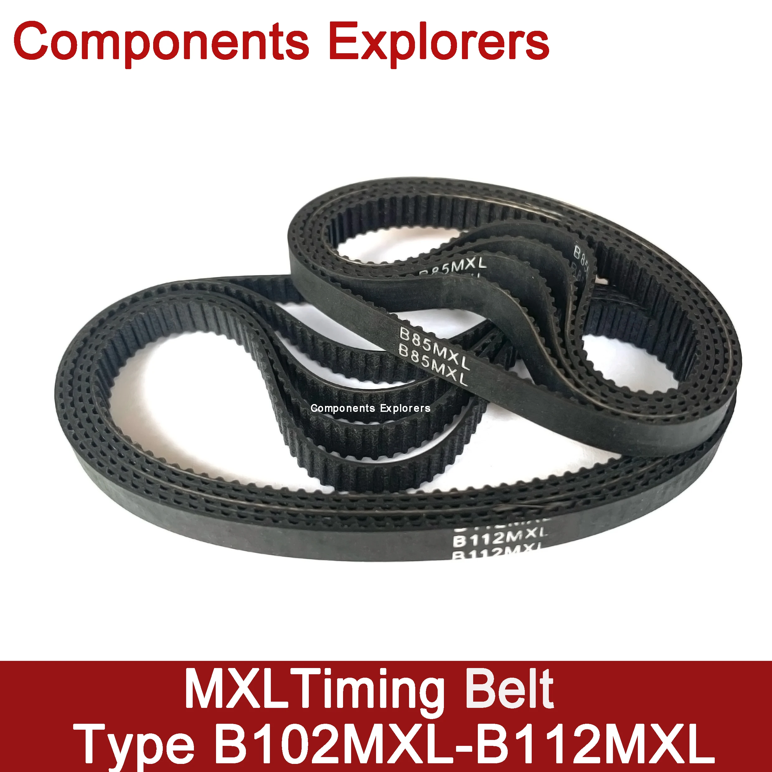 

MXL Timing Belt 102 103 104 105 106 107 108 109 110 111 112 Teeth 6mm Width Closed-loop Synchronous Transmission Rubber Blets