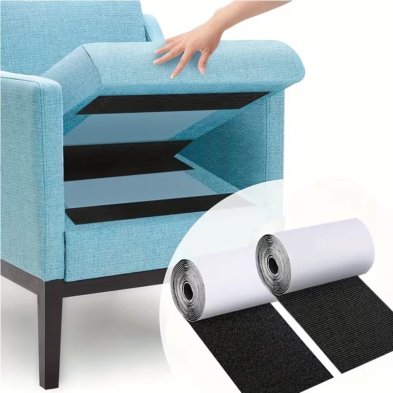 1 Rolle 1/2/3 Meter Nylon-Couchkissen, rutschfestes Griffband, selbstklebende Klettverschlussstreifen für Stoff-Terrassenkissen im Freien