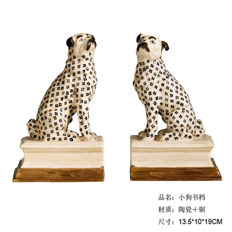 Creative handmade animals, living room ornament foyer, study desk decoration, ceramic spotted dog, tabletop display 698
