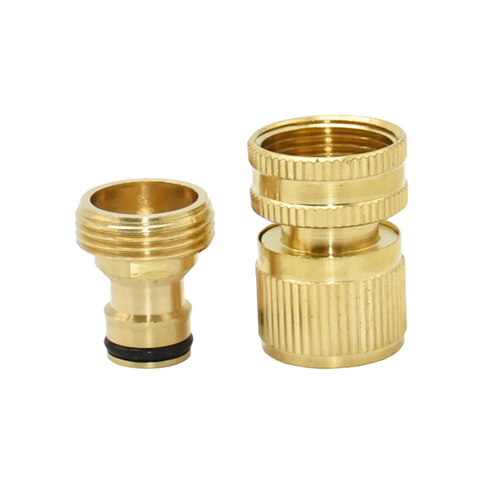 Latão Jardim Mangueira Quick Connector, Sistema De Irrigação Por Gotejamento, Acessórios De Cobre Para Irrigação Ao Ar Livre, Lavagem De Carro, 1/2