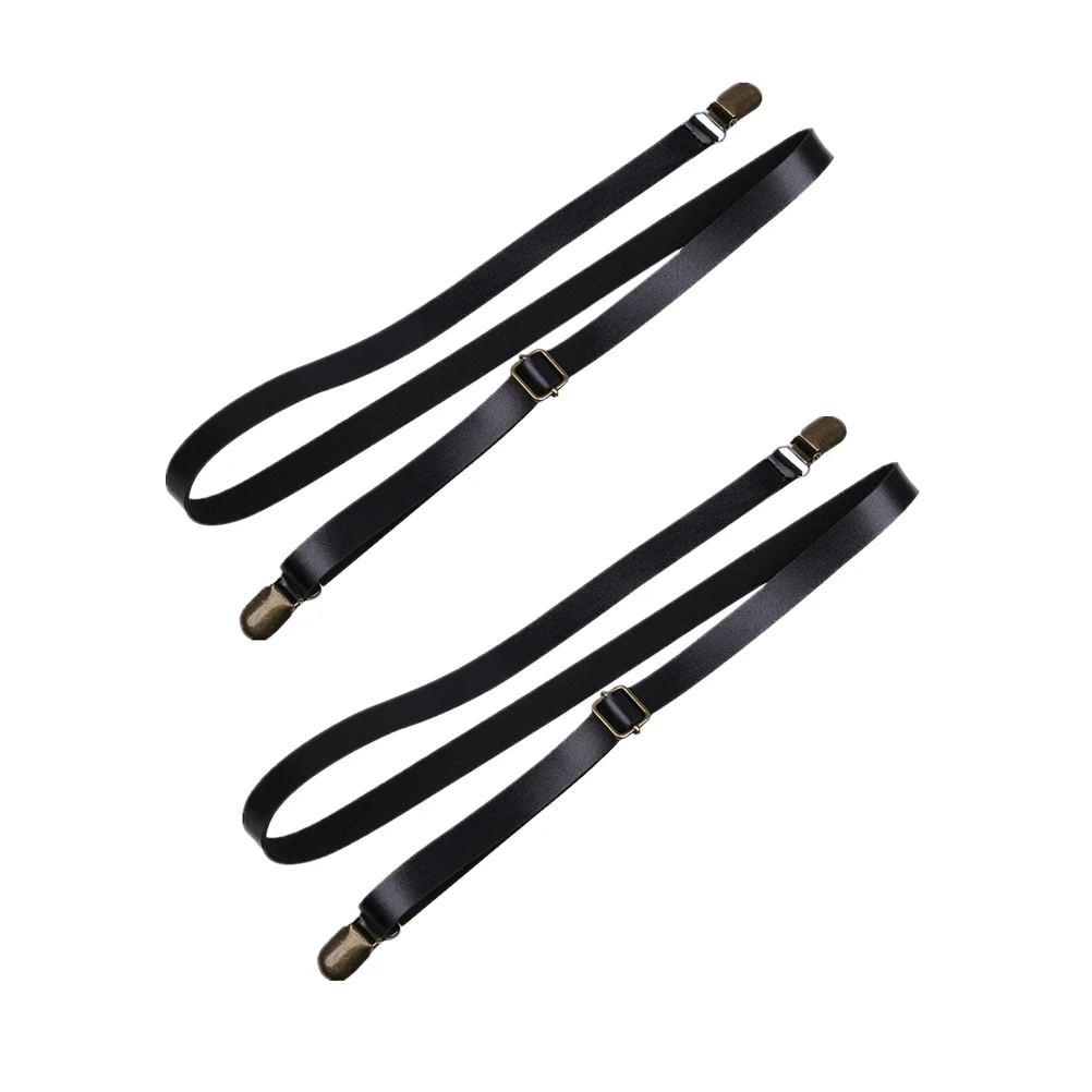 

2Pcs Exquisite Craft Adjustable Leather Pants Suspenders For Kids Stylish Comfortable Clips For Boys Girls