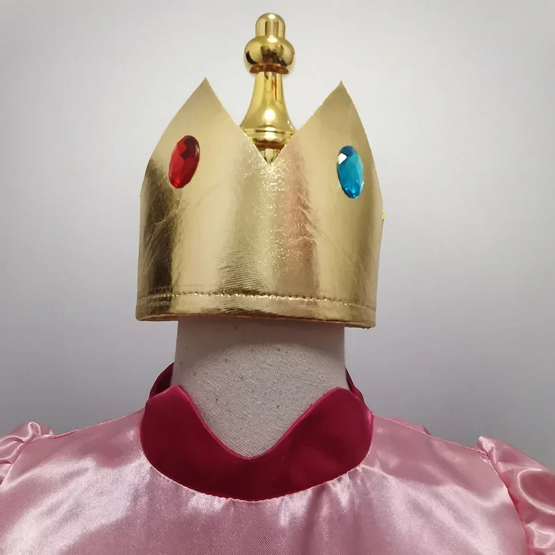 Carnaval Cosplay niñas fiesta Navidad disfraces de superhermano Halloween rosa princesa melocotón vestido con corona MN3