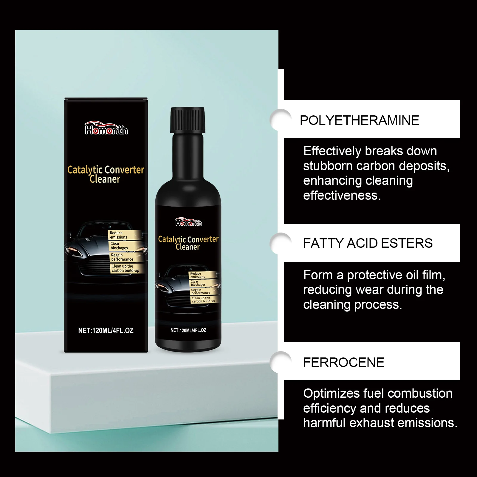 Catalytic Converter Cleaner Car Converter Fuels System Powerful Engine CSV Booster Clean for Cars Trucks Gasoline Petrol Engines