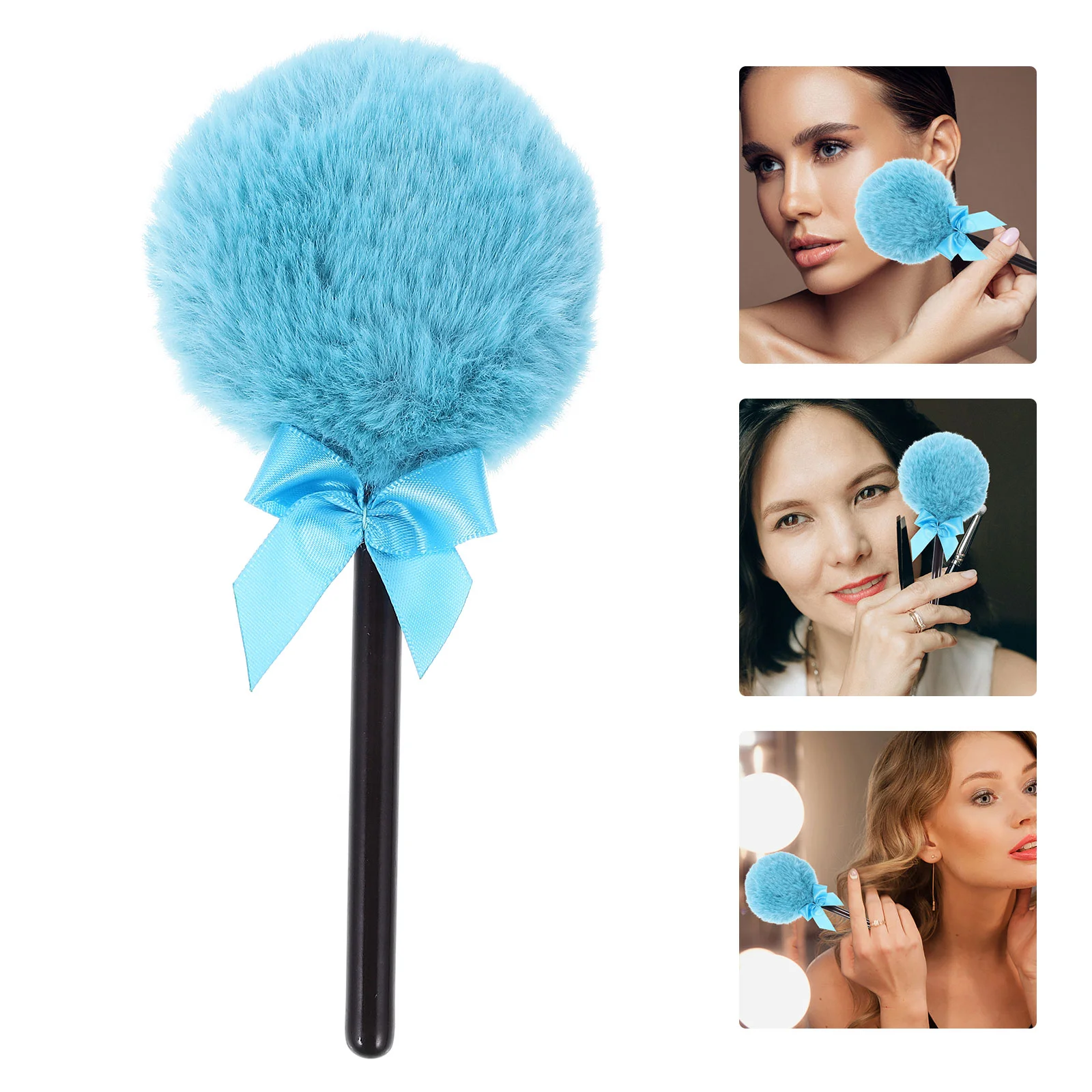 Puff On A Stick Lollipop Shape Powder Puff Fluffy Loose Body Puff Face Soft Makeup Puff