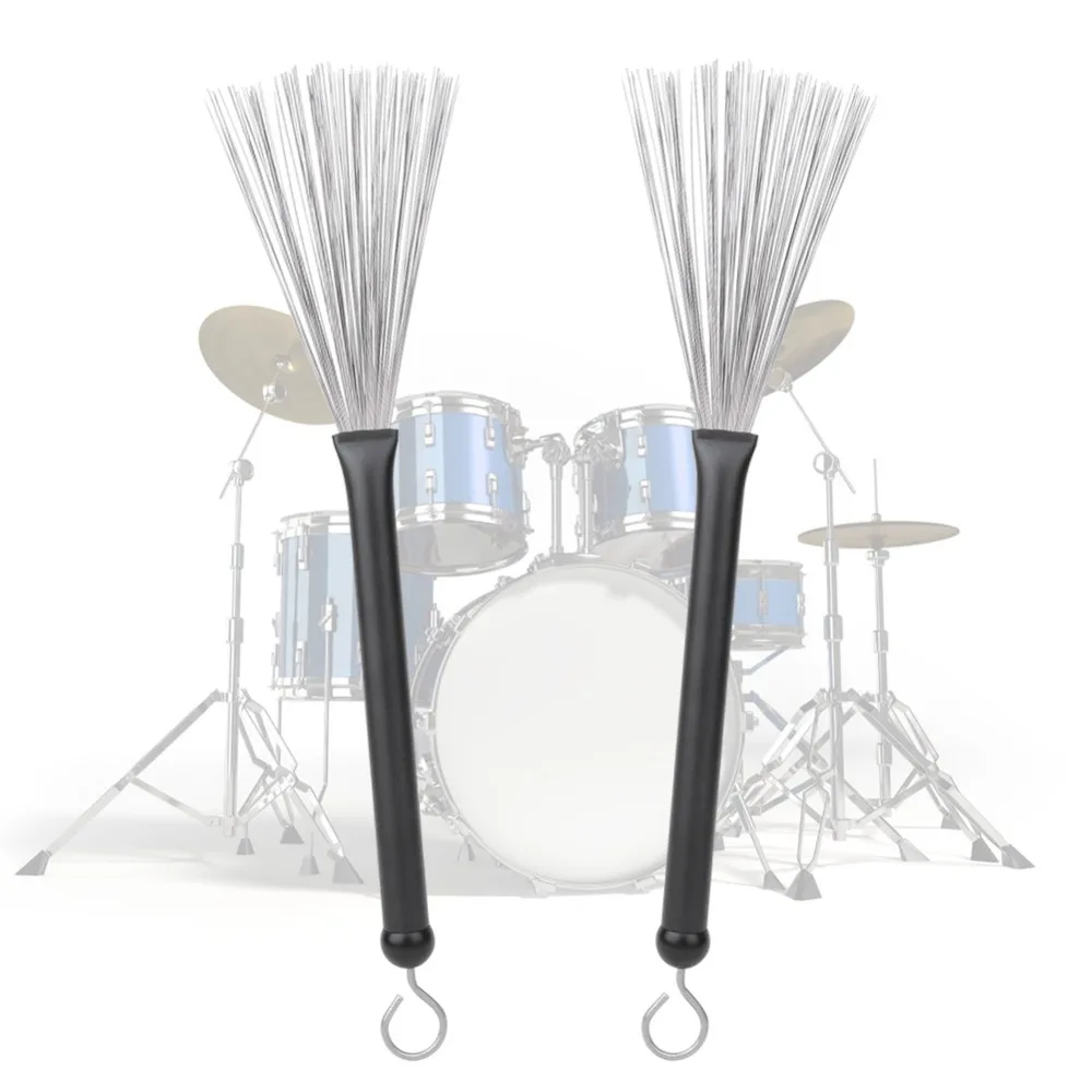 2-escovas-de-bateria-leves-de-plastico-e-metal-pretas-com-cabo-de-aco-para-bateria-de-jazz