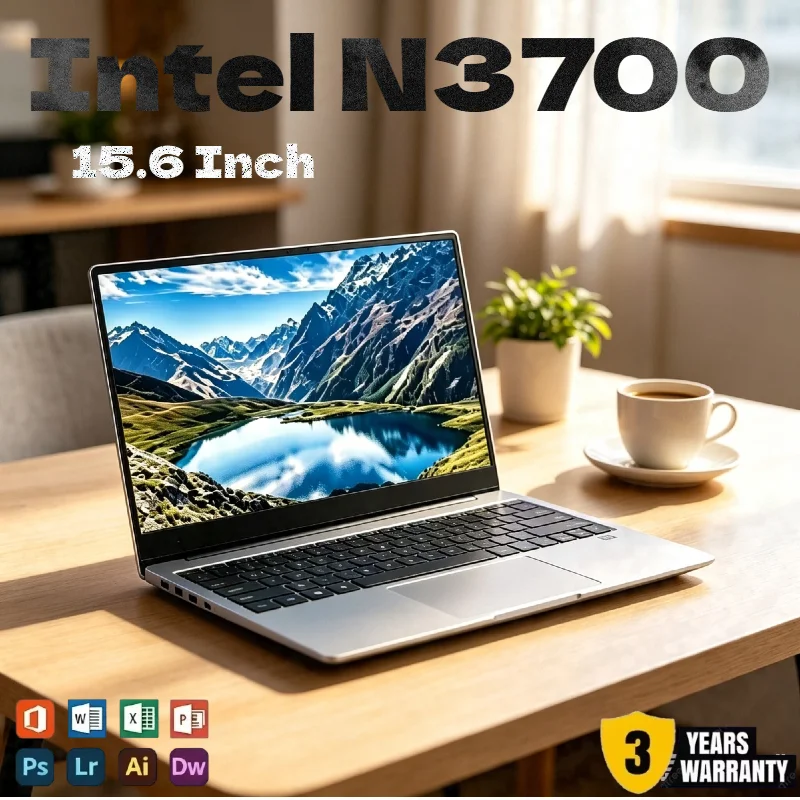 15.6 Inch Ultra Slim Laptop Intel N3700, 1.6GHz Base 2.4GHz Turbo 16GB RAM 2TB SSD High Performance Gaming Notebook
