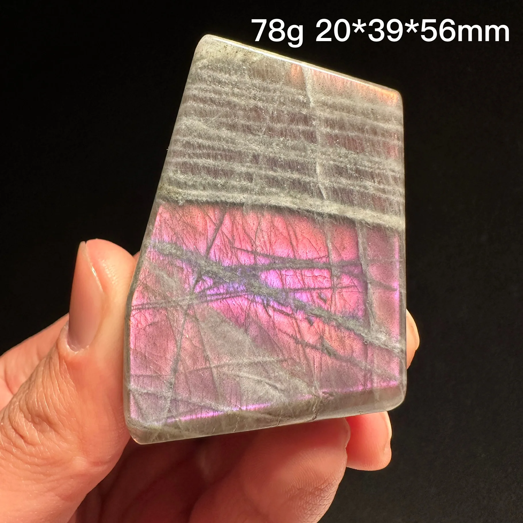 

Natural Purple Labradorite Slab Slices Rough Polished Crystal Healing Stone Moonstone Home Decor Shooting under sunlight