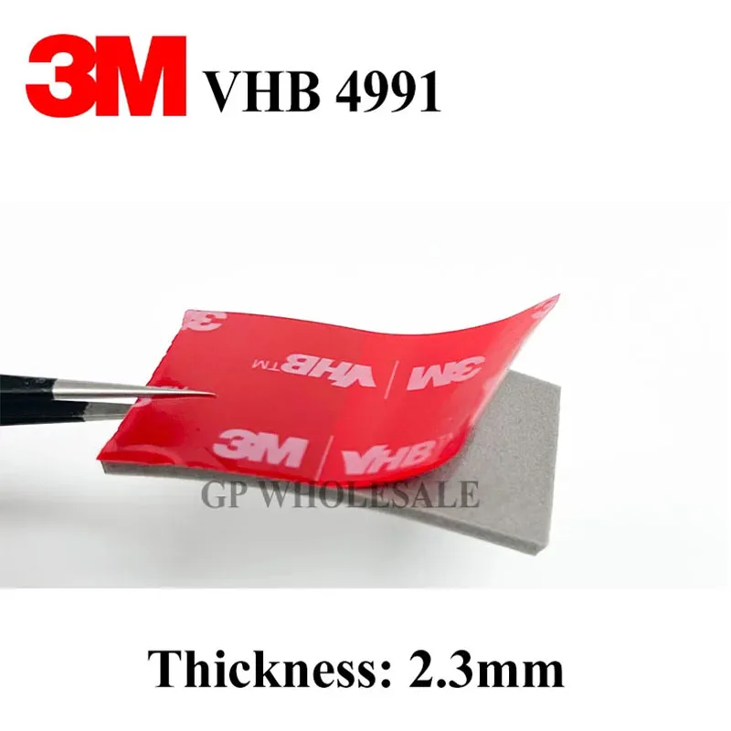 1 Roll 50mm Width* 3 Meters length 3M VHB Sticker 4991 Double Sided Adhesive Acrylic Foam Mounting Tape Gray 2.3mm Thickness