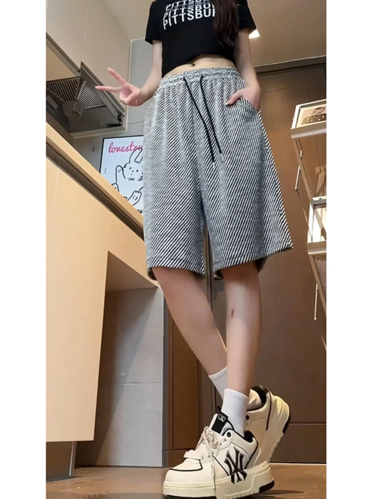 

Мужские летние повседневные брюки с зебровым принтом, плотные, струящиеся, в клетку, длиной 7/8, премиум-класса, в спортивном стиле, молодежная мода