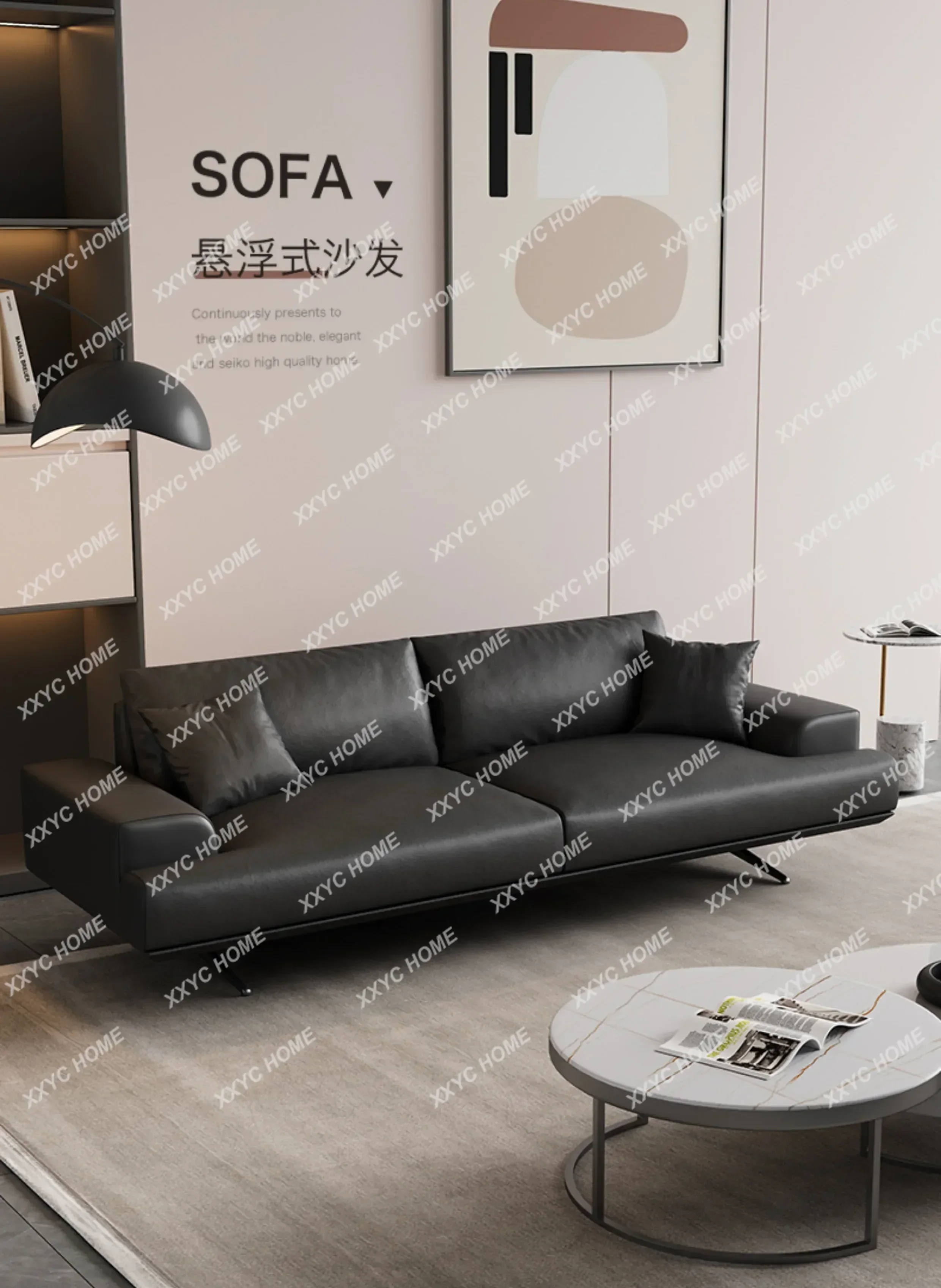 YYLuxury Leather Living Room Sofa Sectional   Waterproof Classic Living Room Sofas Legs Sponge Puffs Asiento Boneless Couch
