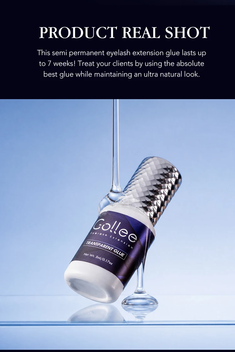 Gollee 1-2s Transparenter Starker Klebstoff für Wimpernverlängerung, Nicht Reizend, Farbige Wimpern, 5-6 Wochen Haltbarkeit, Für Alle Wimpernstylisten und Make-up-Artisten – Detail 6
