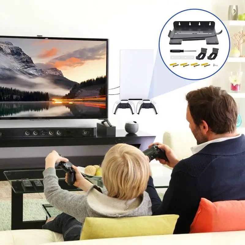 Game Console Rack Wall Mounted Wall Floating Shelf Heat Dissipation Wall Mount Shelf Wall Mounted Floating Stand Sturdy Floating