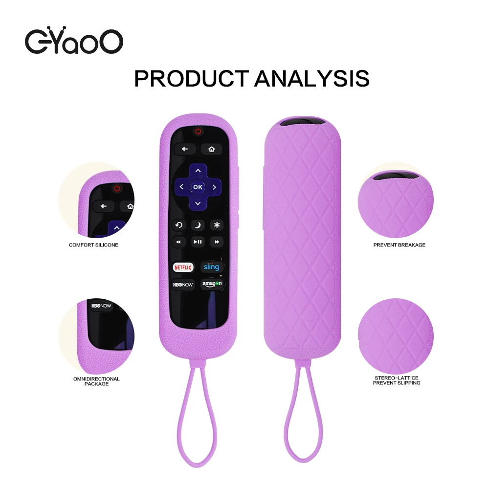 Roku Remote Control Case For TCL Roku TV Silicone Protective Controller Universal Replacement Sleeve Skin Glow in The Dark