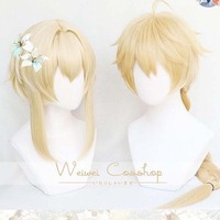 Genshin Impact Aether Lumine Cosplay Wig Pre Styled Role Play Props Heat Resistant Kong Ying Sora Hotaru Cosplay Wig