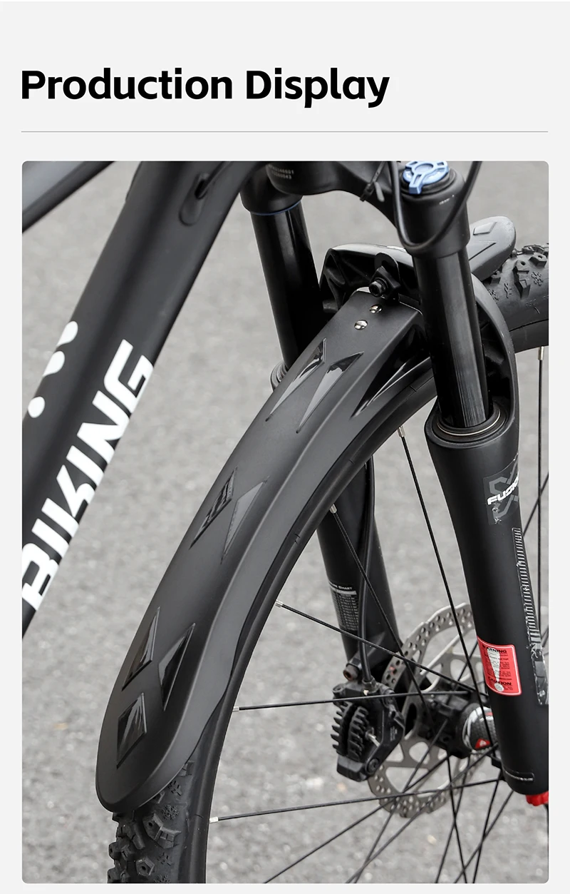 WEST BIKING Verlängerte Fahrrad-Schutzbleche Reflektierende Schutzbleche für 26-27,5 Zoll Mountainbikes Regen- und Nachtfahrten Langlebiger PP-Kunststoff – Detail 11