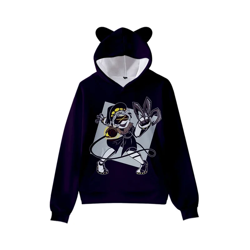 3 to 14 years kids 3D  Murder Drones Cat Ear Hoodie Fashion Tops Unique Sweatshirts Harajuku Hoody boy/girls Pullover