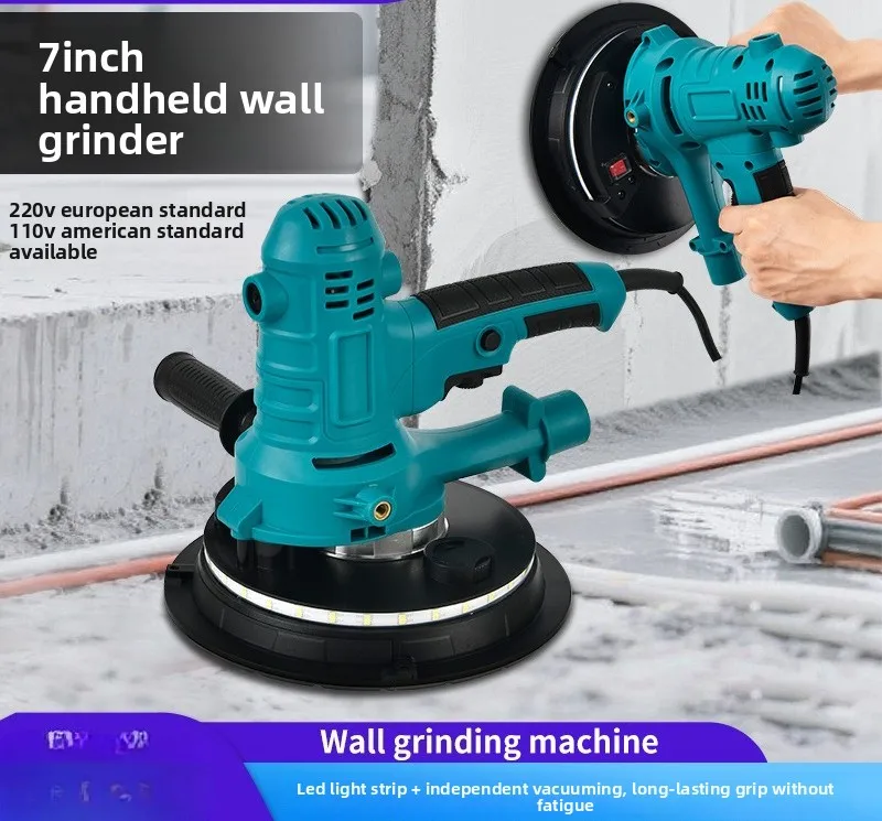 7-inch electric wall grinder, handheld self-priming putty grinder, wall-specific polishing sanding machine