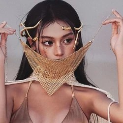 Snake decorate Masquerade Mask golden veil for Women Cosplay Cleopatra tiara Costume Head Chain Face Jewelry party Accessories
