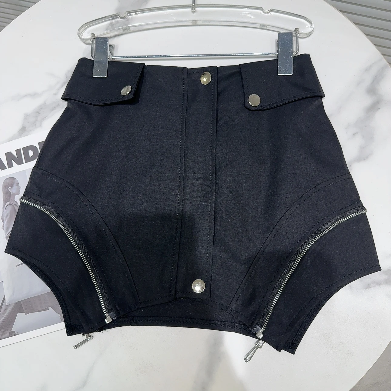 Street Sle American Hot Girl Asymmetrical Zipper Design Work Skirt  Skirt f Body Skirt ort Skirt Trendy New Arrival