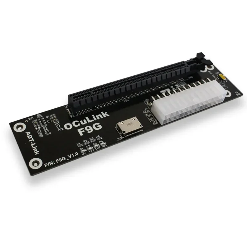 محطة إرساء الرسومات ADT F9G OcuLink to PCI Express X16 PCIe 4.0 64 جيجابت في الثانية مع دعامة طاقة ATX SFF-1812 وSFF-8611