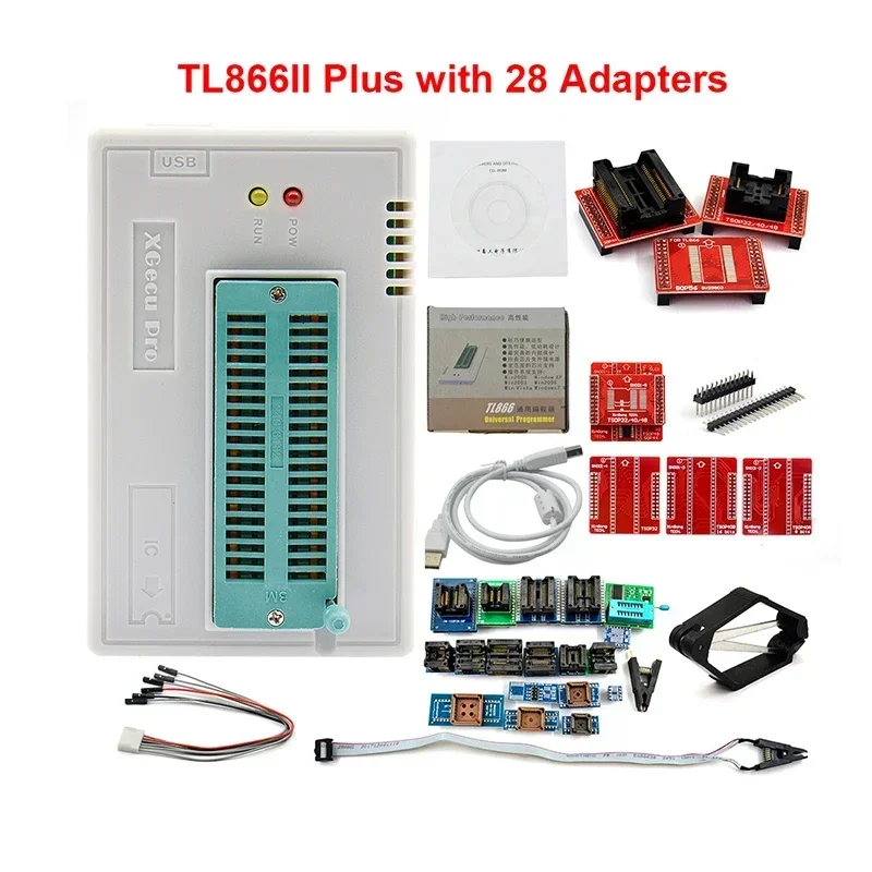 For TL866II PLUS UNIVERSAL MINI PROGRAMMER WITH 28 ADAPTERS TEST CLIP HIGH SPEED