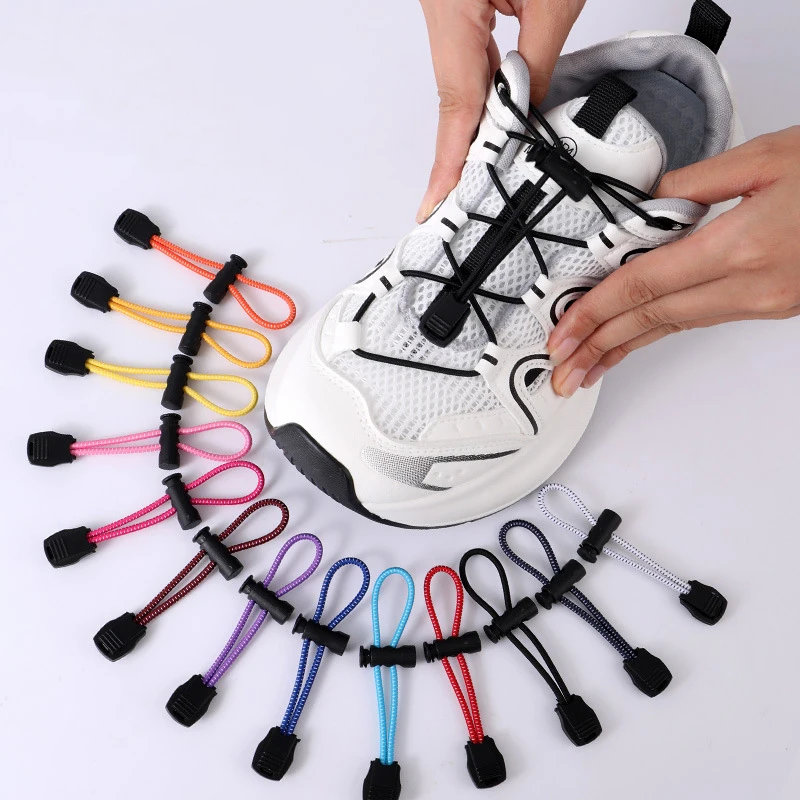New 1Pair/3Pair Round Elastic Shoelace Unisex Quick-Release Shoelaces No-Tie Laces for Sneakers and Boots Shoe Laces