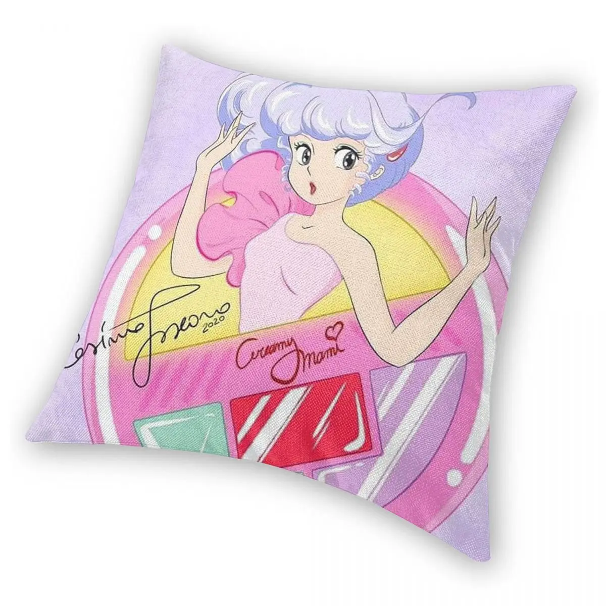 

Creamy Mami Japanese Anime Square Pillowcase Pillow Cover Cushion Decor Comfort Throw Pillow For Home Bedroom