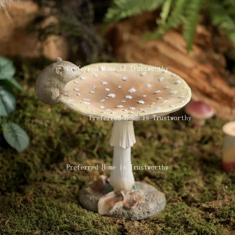 

Грибная кормушка для птиц, хранилище для ключей, украшение для входа в фойе, украшение из смолы для гостиной