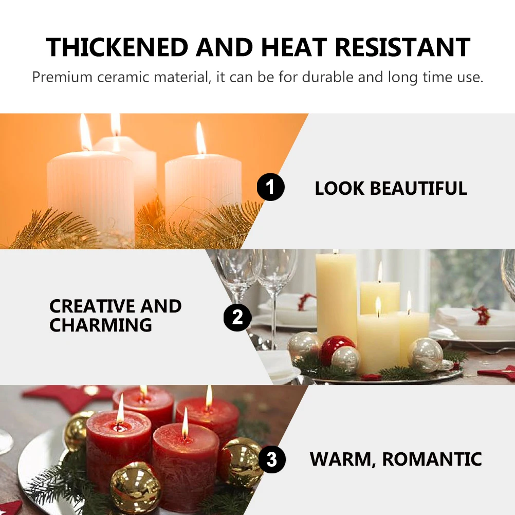 

10Pcs Spoon Tealight Wax Tray Sturdy Ceramic Holder for Display Home Office Decoration Ceramic Tealight Spoon