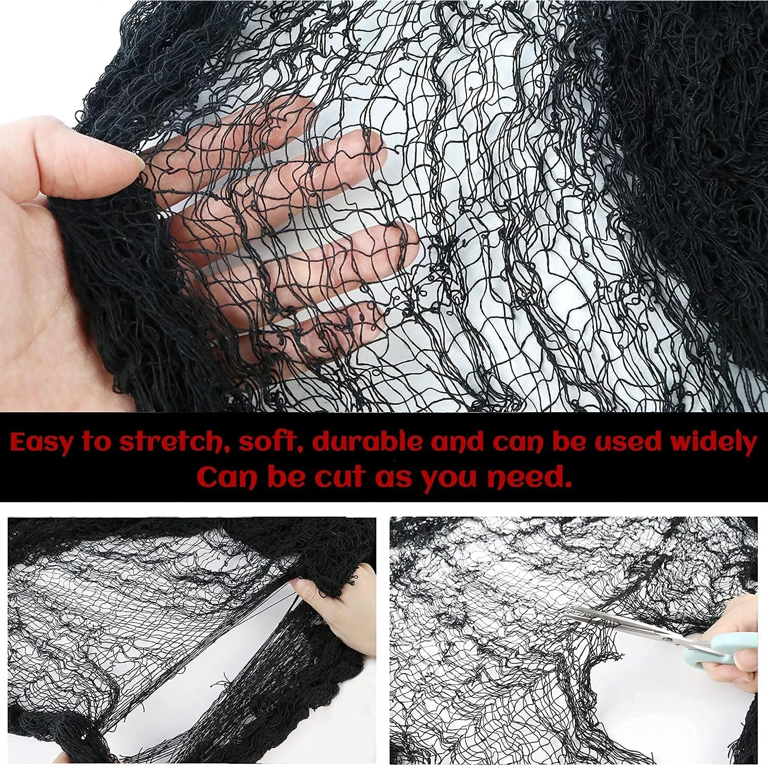 هالوين زاحف الشاش القماش الديكور داخلي في الهواء الطلق مخيف هالوين الشاش نسيج ديكور للمنزل جدار ساحة منزل مسكون الطرف #2