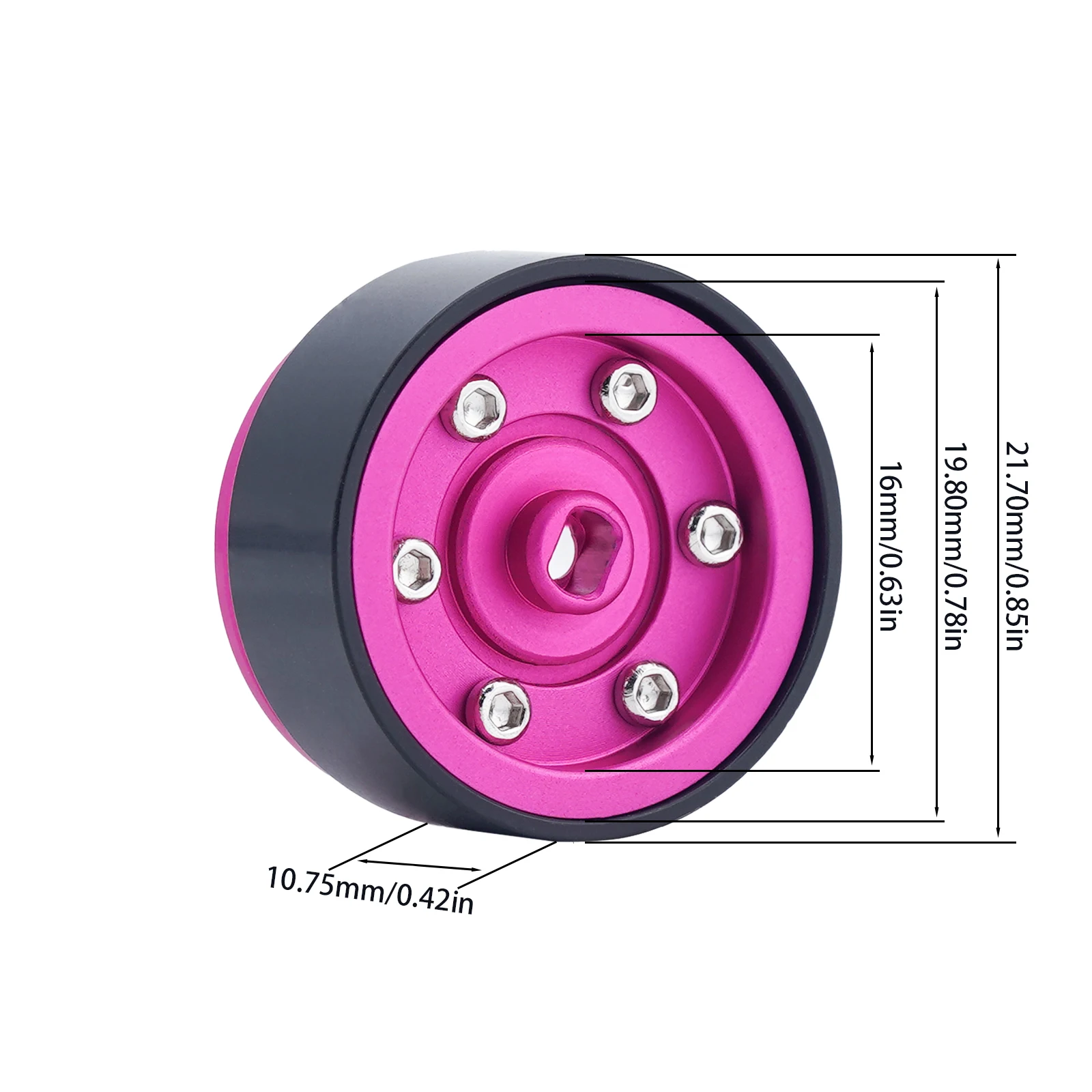 TCRC 4PCS 0.7 inch Beadlock Wheels SCX30 Wheel Rim Hub for 1/30 Axial SCX30 RC Crawler Car Upgrades Parts