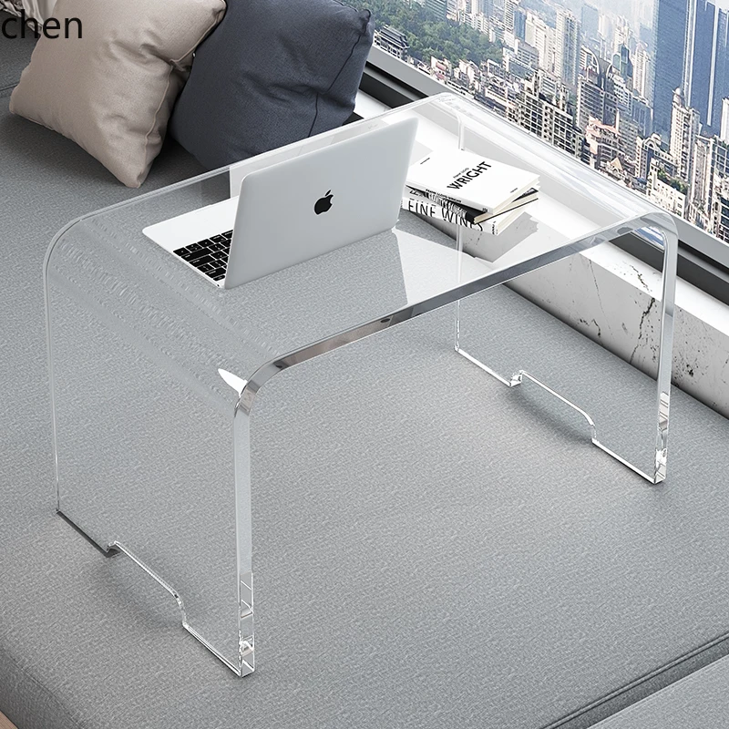 HXL acrylic transparent small coffee table simple low table bedroom sitting desk bed computer table
