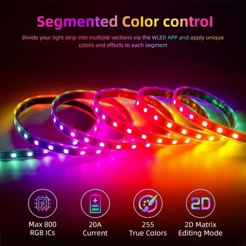 ESP32 Waterproof WLED Music Controllers For WS2811 2812B SK6812 Enduring C7AC