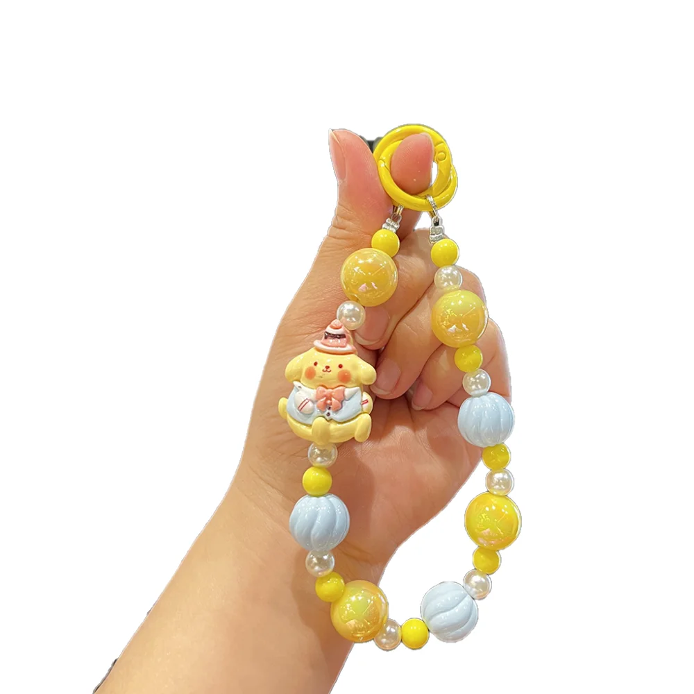 

Creative Sanrio Anime Mobile Phone Chain,Bag Pendant Fashion Accessories， Kawaii Beaded Keychain, Girl Gift