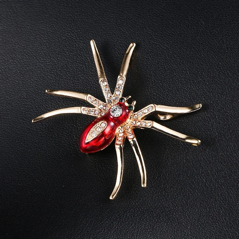 

Spider Brooch Women Men Badge Insect Crystal Small Pin Coat All-Match Rhinestone Jewelry Fixed Sweater Clothes Accessories Gifts