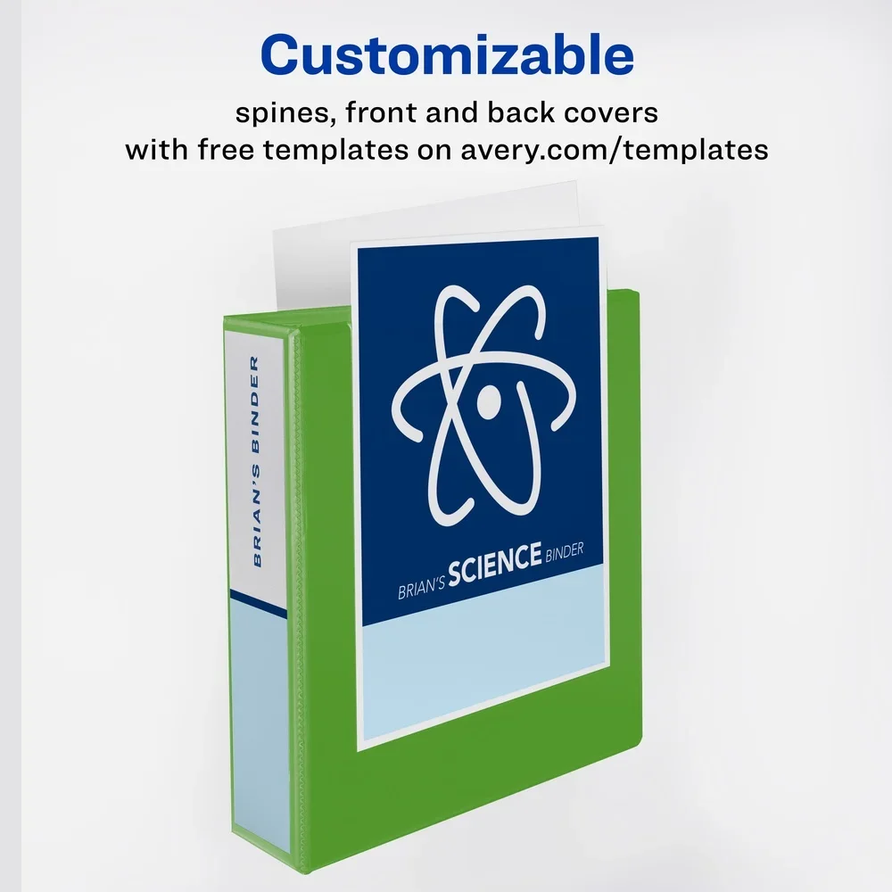 

Heavy Duty 3 Ring Binder DuraHinge EZD Locking Rings Linen Texture 1 Inch Organize Secure Paper with Pockets