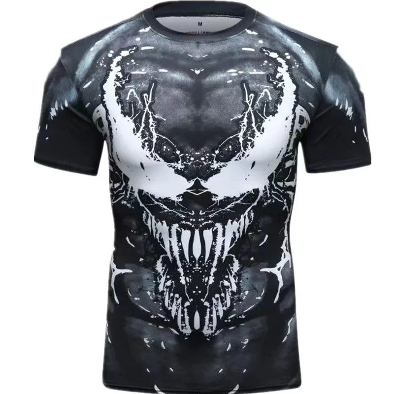 2024 Summer Explosion Luxury Black and White Couple, Rage Dark Venom, Runaway Werewolf Loose Fashion Men's 3DT-shirt