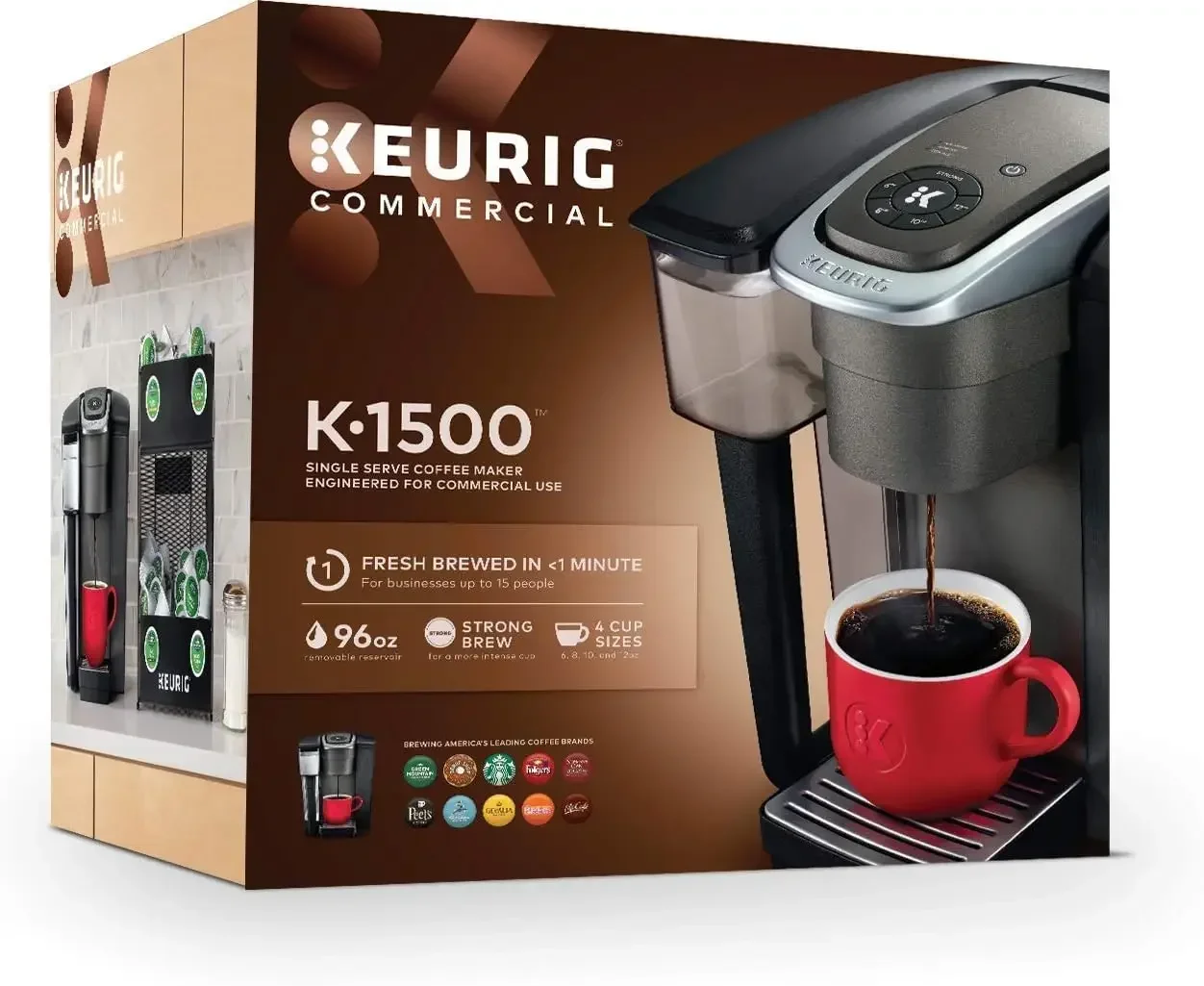 Keurig K-1500 Commercial Coffee Maker,Black 12.4" x 10.3" x 12.1"