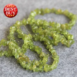 Necklace&Bracelet Irregular 4-8mm Natural Green Peridot Women Girls Gifts Round Loose Beads Jewelry Making Design Jewelry Beads