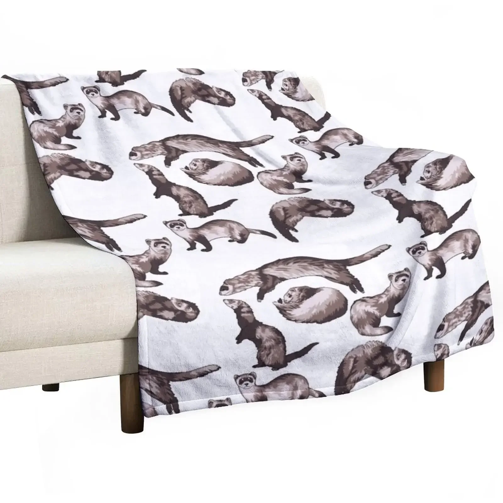 ferrets Throw Blanket Quilt Bed covers Tourist Flannel Fabric Blankets