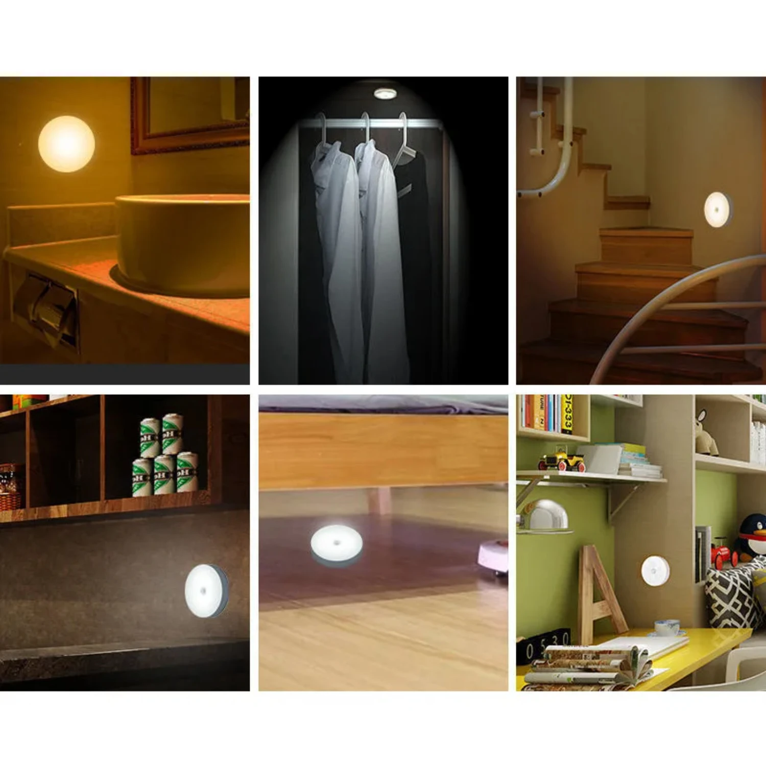 Adjustable Rechargeable Body Sensor Night Light with Enhanced Brightness for Cabinets and Closets