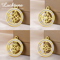 Lucktune 1pcs Witchcraft Witch Knot Charm Vintage Celtic Knot Amulet Pendant for Necklace Bracelet Jewelry Making Accessories