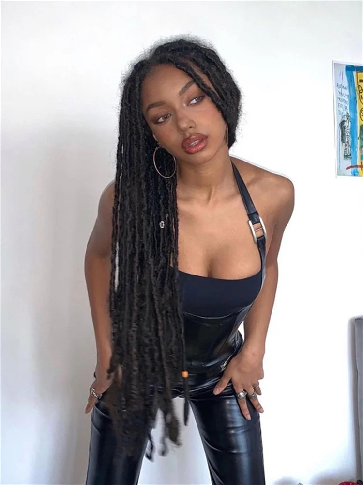 

InGrily, пикантный новый модный топ на бретельках из искусственной кожи, ткань в мотоциклетном стиле, камзол для женщин, уличная одежда, вечерние, ночные, клубная одежда