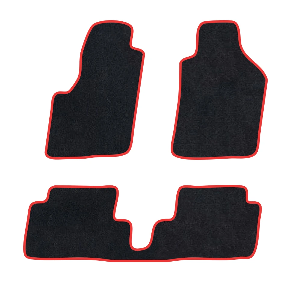 

Car Floor Mat For Citroen C4 Picasso Grand Picasso 2006–2013 5Seats Polyester suede Anti Slip black Backing red Binding Trim