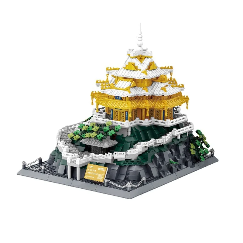 Creative World Famous Architecture Micro Diamond Block Laojun Mountain China Model Build Bricks Figures Assemble Toys Nanobricks