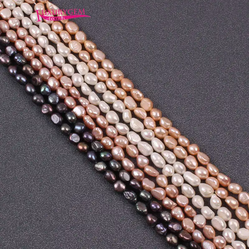 

7-8mm Natural Multicolor Freshwater Pearl Irregular Shape DIY Loose Beads Jewelry Accessory Making 35cm wa39